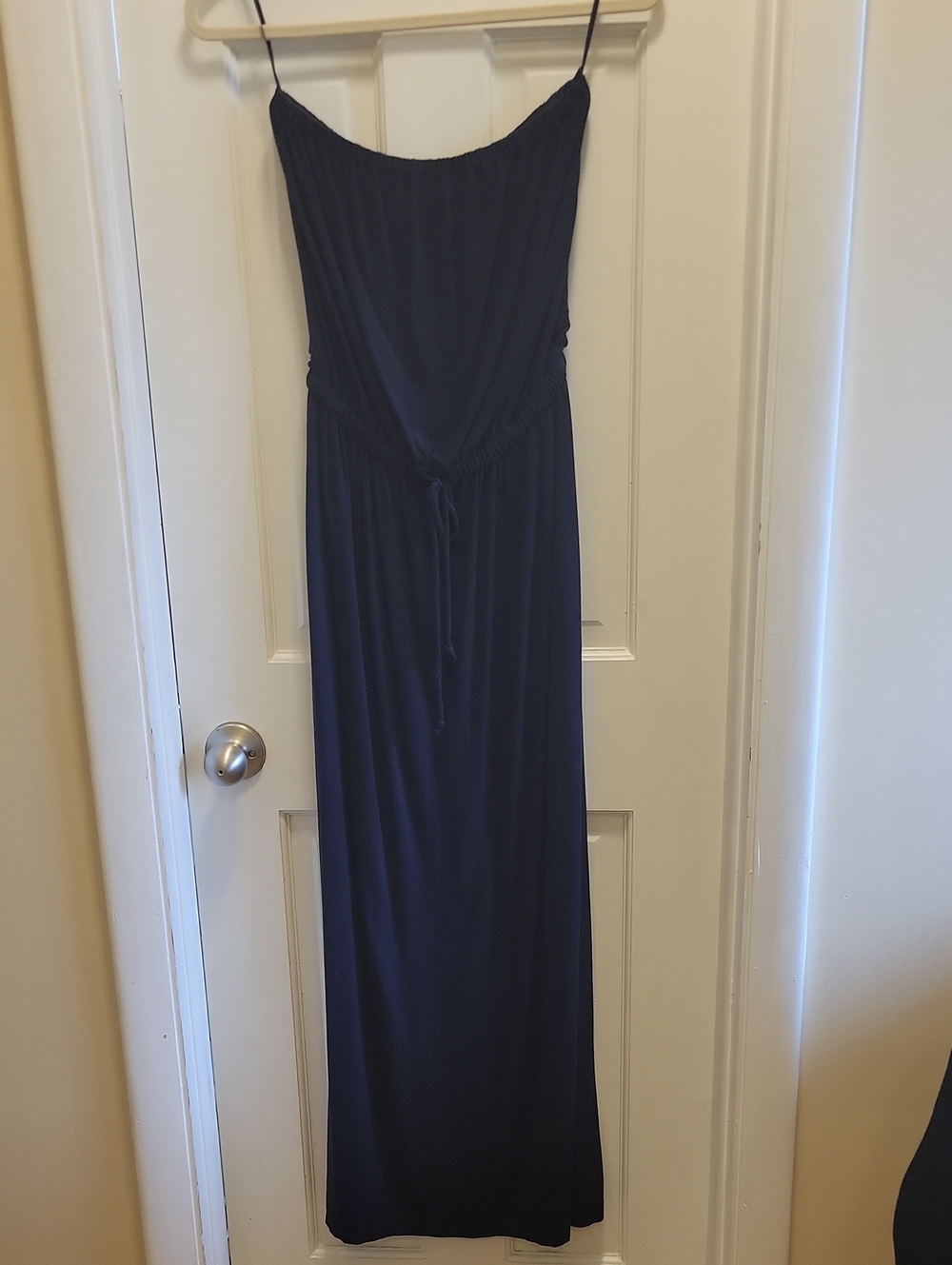 J. Crew Navy Blue Maxi Dress with Drawstring Waist